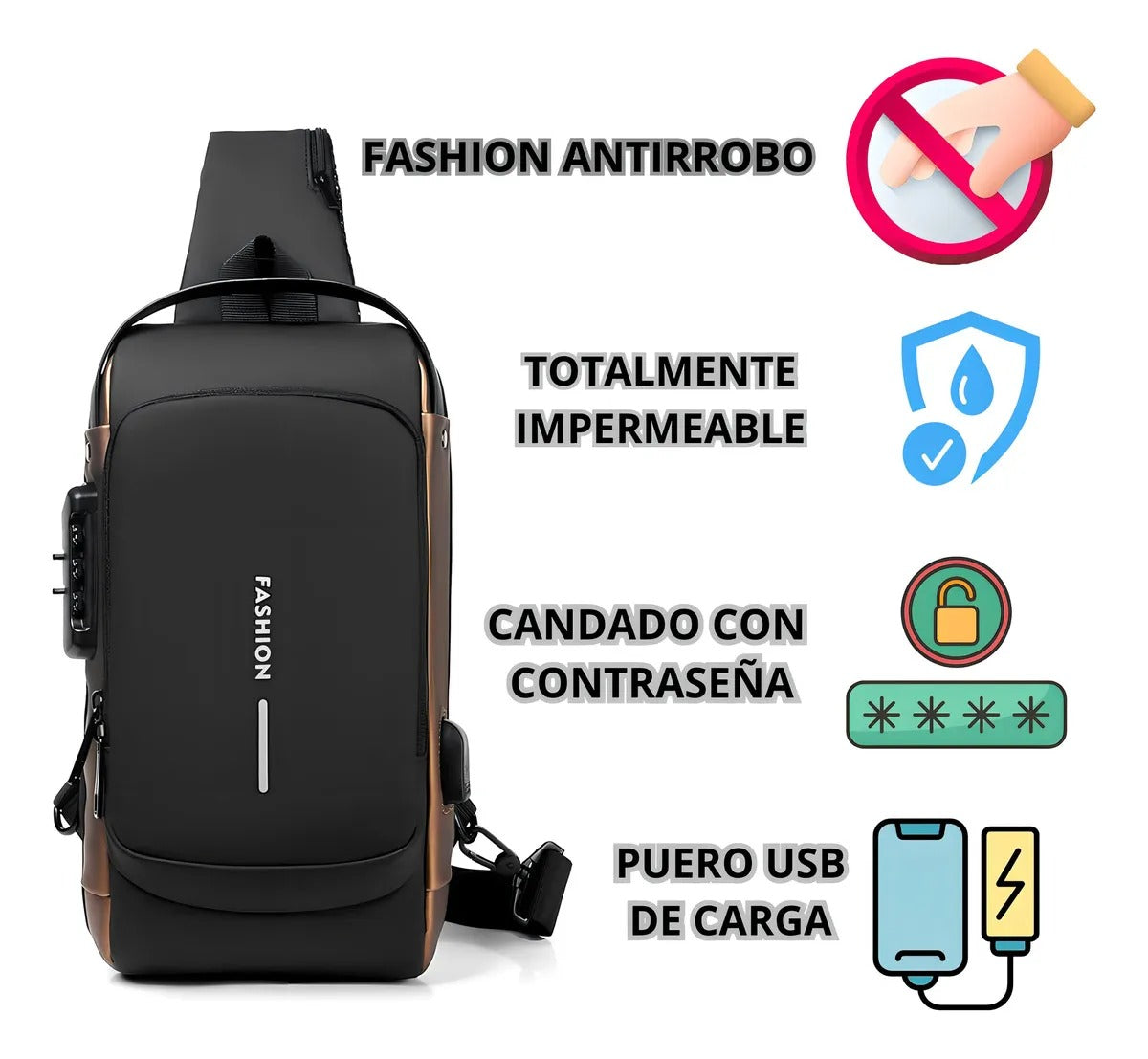 Mochila Antirrobo Fashion Funda Cruzada